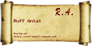 Ruff Antal névjegykártya